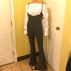 Black strip one piece jumper